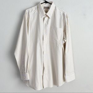 Mens Duluth Trading Long Sleeve Strip Yellow Button Down Shirt Size L